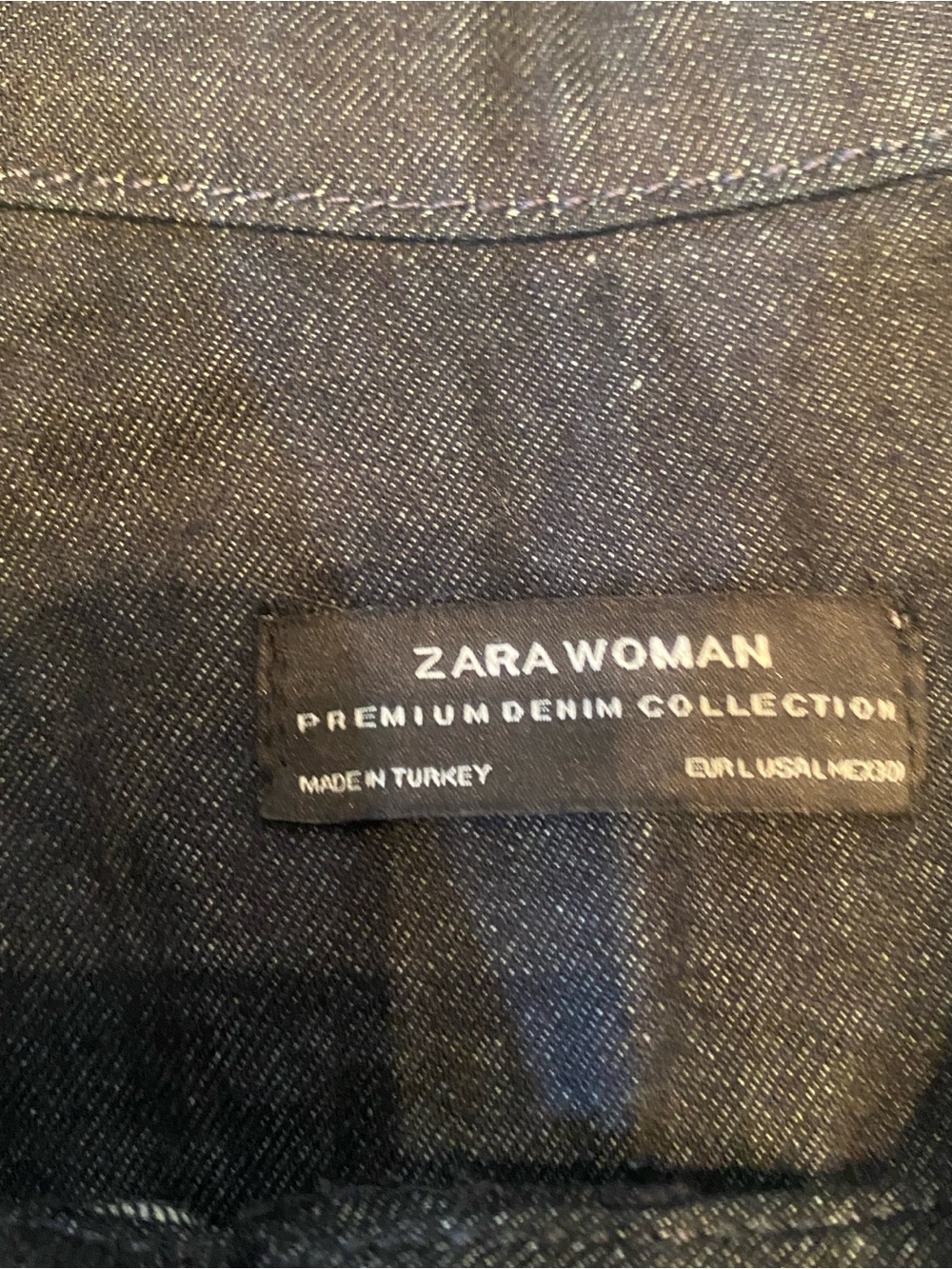 NWOT Zara Woman Premium Denim Collection Snap Front Shirt Large - Picture 2 of 2